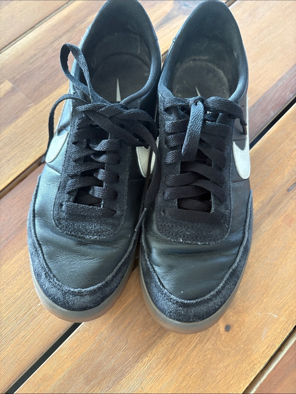 Nike Men’s Black Sneakers with White Swoosh